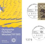 München Sonderpostkarte Olympischer Fackellauf 1972 ngl 305.203