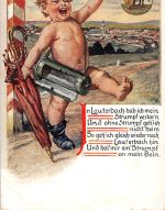 Lauterbach (Hessen) Panorama mit Spruch Künstlerkarte bahnpgl 305.436