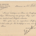 Hannover, Edler & Krische, Empfangsbestätigung gl1904 G2763