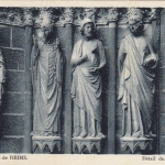 Reims (Marne) La Cathédrale, Détail du Portal gauche ngl G3586