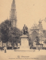 Antwerpen/Anvers, Groenplaats, Hoofkerk, Standbeeld van Rubens ngl G3591