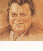 Porträt/Zeichnung von Franz Josef Strauß ngl 136.890