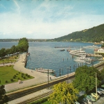 Bregenz am Bodensee, Hafen mitBlumenmolo gl1962 G4226