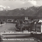 Villach, Draubrücke mit Mittagskogel, Kärnten gl1963 G4577