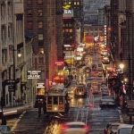 San Francisco, CA, Busy Cable Cars gl1983 G4678