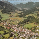 Hermagor am Presseggersee, Kärnten, Blick ins Gitschtal mit Guggenberg gl1971 G5006
