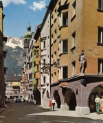 Innsbruck,Herzog-Friedrich-Straße, Hotel Goldene Rose glum 1960? G5033