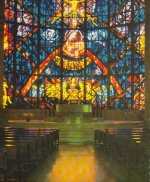 Salzburg-Herrnau, Stadtpfarrkirche, Apsisglasfenster ngl G5313