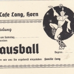 Horn, Cafe Lang, Einladung zum Hausball ngl G6061