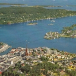 Norge, View of the town towards Tromöya islandya gl1968 G6246