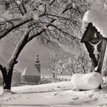 Großgmain, Salzburg, Winter-Ansicht glum 1960? G6725