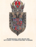 Wappenschild und Krone des mittleren Österreichischen Wappens ngl 145.112