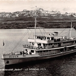 Bodensee - Motorschiff "Baden" mit den Schweizer Alpen gl1958 151.115