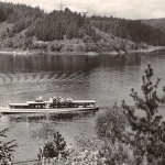Stausee Gräfenwarth in Thüringen mit Schiff gl1968 151.234