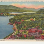 Canada Mirror Lake and Lake Placid with Club Buildings gl1955 223.605
