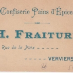 Typen Werbeetikett Confiserie Pains d'Épices H. Fraiture Verviers 223.704