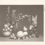 Ostern-Wünsche mit Hase, Küken, Eiern und Kätzchen gl1960 E0024