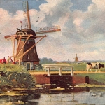 Mühle in frühlingshafter Landschaft gl1917 161.232