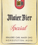 Nordstetten Horb Bieretikett Brauerei Carl Maier OHG E1412