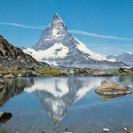 Riffelsee ob Zermatt, Matterhorn, Mont Cervin glum 1960? E1536