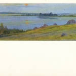 RUS Flußlandschaft - Titel in kyrillischer Schrift. ngl E1836