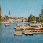 Zürich Partie a.d.Limmat gl1959 E2104