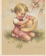 LINGEN Kleines Mädchen mit Strohhut ngl E2438