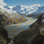 Barrage et Lac de la Grande Dixense (Mont-Blanc) glum 1980? E2456