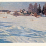 RUS Winterlandschaft - Titel in kyrillischer Schrift. ngl E2665
