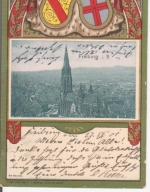 Freiburg im Breisgau - Panorama, Wappen, Prägekarte gl1901 226.878
