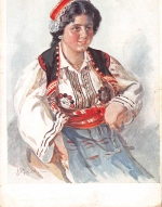 Trachten: Frau in Tracht in der CSSR gl1915 164.623