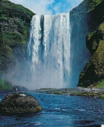 Island: High Waterfall Skógafosss, located in South Iceland gl1992 E4067