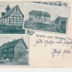 Almke - Kapelle, Schule und Dorfstraße, Gasthof gl~1900 228.529