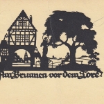 A.M.SCHWINDT, Scherenschnitte Am Brunnen vor dem Tore gl1935 E5542