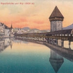 Luzern, Kapellbrücke und Rigi ngl E5738