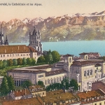 Lausanne, L'Université, la Cathédrale et les Alpes ngl E5746