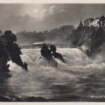 Rheinfall mit Schloß Laufen gl1930 E6010