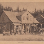 Heuberg, Postkutsche und Güllewagen vor Gasthaus gl1919 E6042
