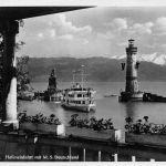 Lindau (Bodensee) Hafeneinfahrt mit M.S. Deutschland gl1937 174.661