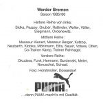 Sport-Fußball Werder Bremen Manschaftsfoto Saison 1985/86 ngl 182.419