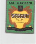Rudolstadt VEB Kelterei Flaschenetikett Wermut keine AK ngl 184.378