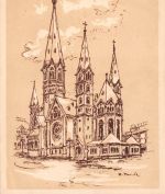 Berlin Gedächtniskirche Künstlerkarte sign. ngl 185.816
