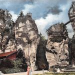 Externsteine im Teutoburger Wald, Landseite, mit Zudruck ngl 186.204