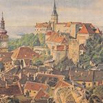 Mähren Nikolsburg Panorama Künstlerkarte ngl 186.289