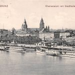 Mainz Rheinansicht m. Stadthalle und Dom gl1909 186.654