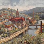 Waldheim i.Sa. Panorama Künstlerkarte gl1921 187.516