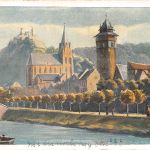 Oberwesel Panorama - Künstlerkarte gl1943 189.008