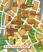 Karl-Marx-Stadt Stadtplan-AK gl1989 192.361