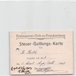 Frankenberg i.S. Steuer-Quittungs-Karte Freimaurer-Club ngl 193.387