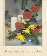 Neujahr-Grüße mit Rosen, Kerze und Kalender ngl E6213